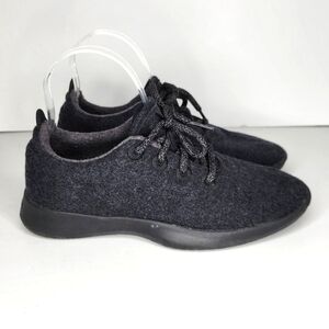 Allbirds Wool Runners Lace Up Sneakers Black Women's 8